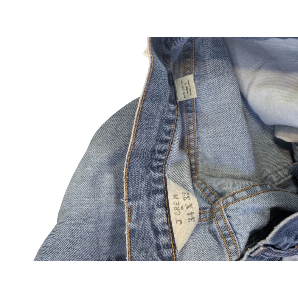 J. Crew Mens Vintage Straight Leg Blue Cotton Denim Jeans Size 34 x 32